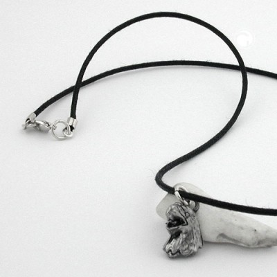 Halskette Anhänger Zinn Adlerkopf 45cm