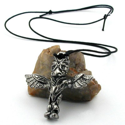Halskette Anhänger Zinn Totem 100cm