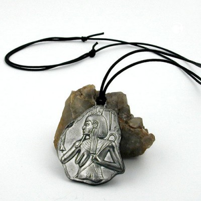 Halskette Platte mit Cleopatra Zinn 100cm