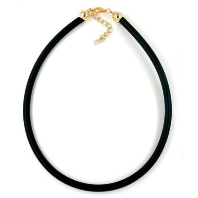 Halskette Kautschuk 6mm Gummi 45cm Gold-farbig