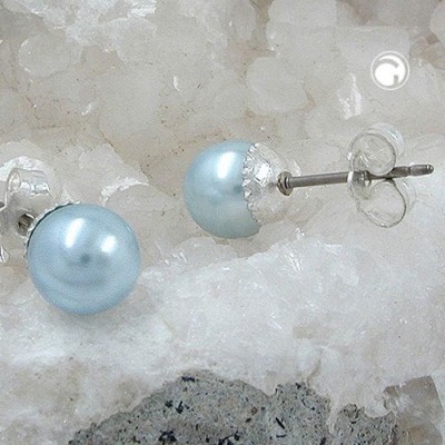 Ohrstecker Perle hellblau
