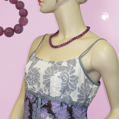 Halskette Perlen 10mm flieder-violett 50cm