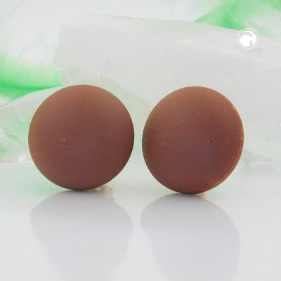 Ohrring 18mm nougat-braun-matt