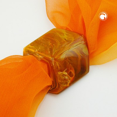 Tuchring Sechseck braun-marmoriert