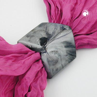 Tuchring Sechseck schwarz-silber-marmit