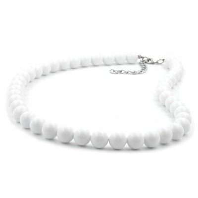 Collier Halskette Perle 10mm weiß-glänzend 45cm