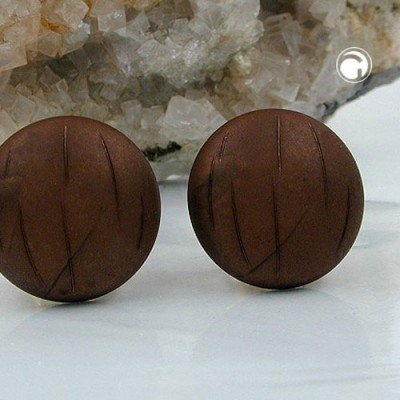 Ohrring 22mm Riss braun-metallic