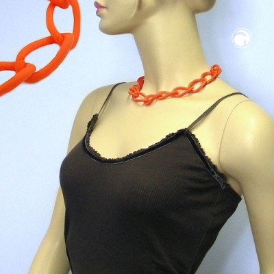 Collier Halskette Weitpanzer apricot-matt 45cm