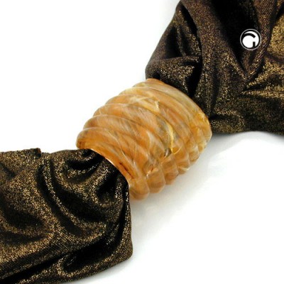 Tuchperle Spirale horn-gelb-braun