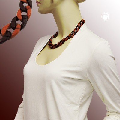 Collier Halskette Panzer dunkelbraun-braun 45cm