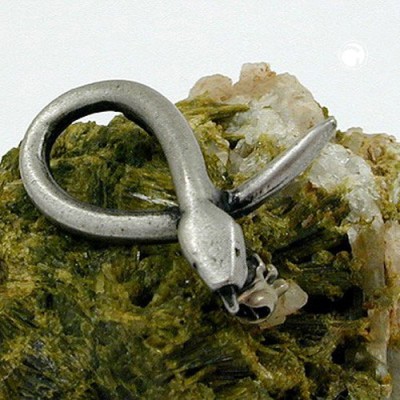 Brosche kleine Schlange altsilber