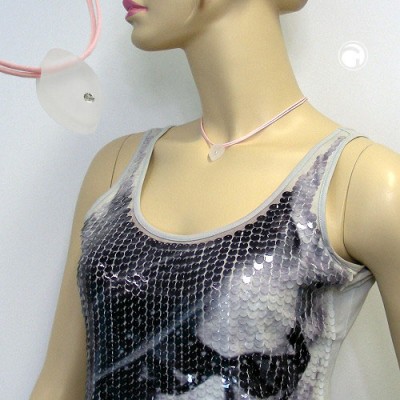 Collier Halskette rosa kristall-transparent matt 38cm
