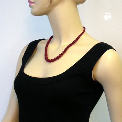 Collier Halskette verlaufend weinrot-matt 50cm