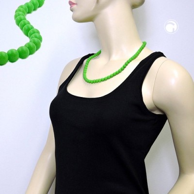 Collier Halskette Perlen 8mm hellgrün-glänzend 55cm