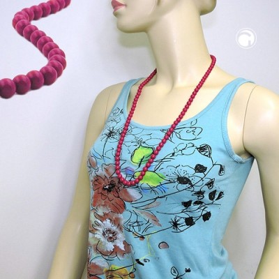 Halskette Perlen 8mm beere-violett-glänzend 80cm