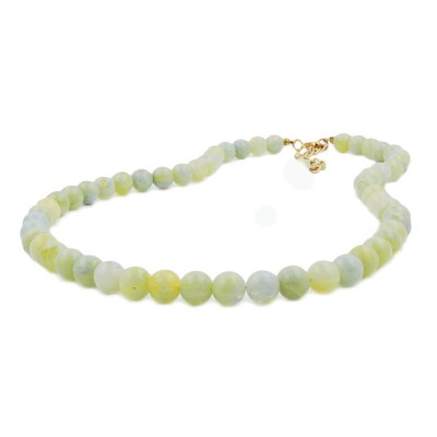 Collier Halskette 8mm Perle türkis-grün-weiß 50cm