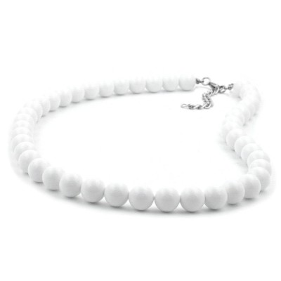 Collier Halskette Perle 8mm weiß-glänzend 42cm