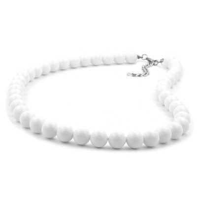 Collier Halskette Perlen 8mm weiß-glänzend 60cm