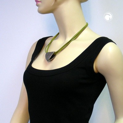 Halskette Dreieckschluppe altsilber 50cm