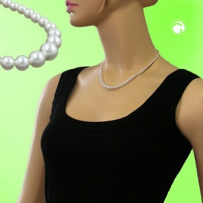 Collier Halskette 40 Glasperlen WW verlaufend 40cm