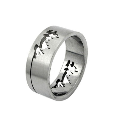 Ring Edelstahl Muster durchbrochen Größe 70