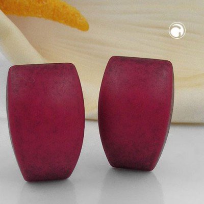 Ohrring Trapez pink grau matt