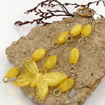 Taschenschmuck Schmetterling gelb