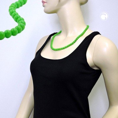 Collier Halskette Perlen 8mm hellgrün-glänzend 55cm