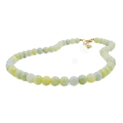 Collier Halskette 8mm Perle türkis-grün-weiß 50cm