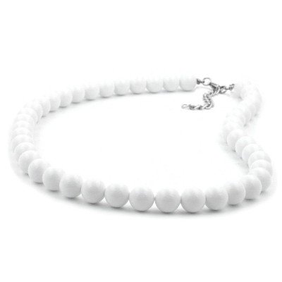 Collier Halskette Perle 8mm weiß-glänzend 42cm