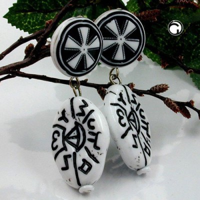 Ohrstecker schwarz-weiß