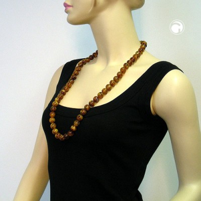 Halskette Perlen 14mm bernstein-dunkel 80cm