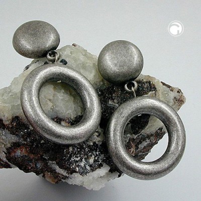Ohrstecker Hänger Ring altsilber