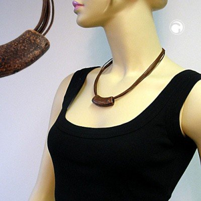 Collier Halskette Rohr flach-gebogen kupfer-gold 45cm