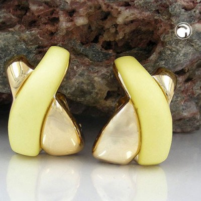 Ohrring gekreuzt gelb Gold-farbig