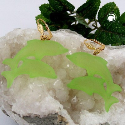 Ohrring Doppel-Delfin kiwi-matt