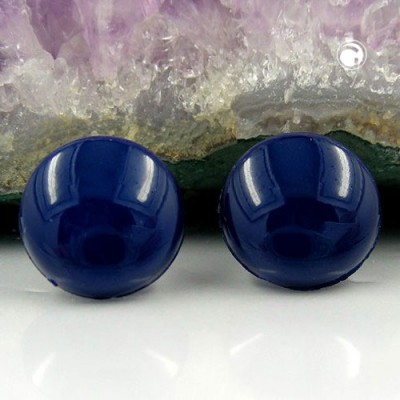 Ohrstecker blau Stift Vollplastik