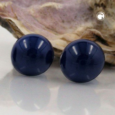 Ohrstecker Vollplastik blau gewölbt