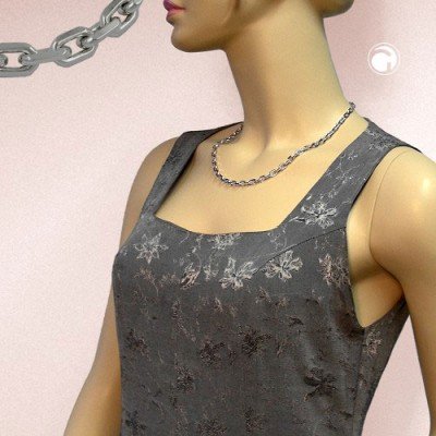 Armband 6mm Ankerkette rhodiniert 20cm