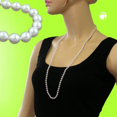 Collier Halskette 80cm Glasperlen WW geknotet