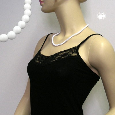 Collier Halskette Perle 6mm weiß-glänzend 50cm