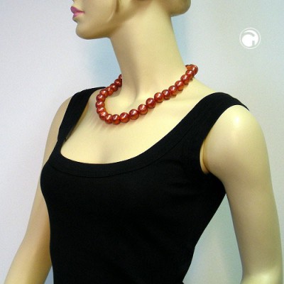 Collier Halskette Perlen 16mm rost-seide 50cm