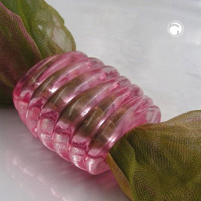 Tuchperle Spirale rosa-transparen