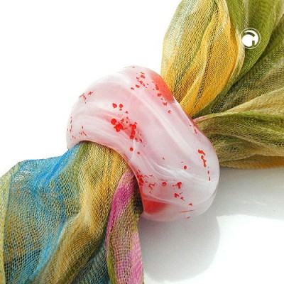 Tuchperle oval rot-weiß Struktur