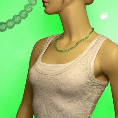 Collier Halskette Perle 6 kiwi-transparent 50cm