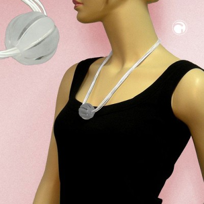 Halskette Perle 35mm kristall-matt 60cm