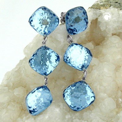 Ohrstecker blau-transparent verspiegelt