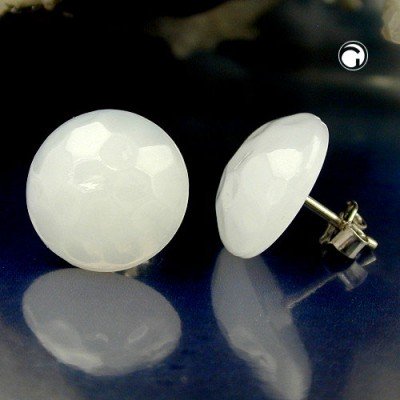 Ohrstecker Hammerschlag weiß-creme