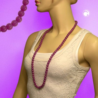 Collier Halskette Perlen 10mm flieder-seidig 90cm