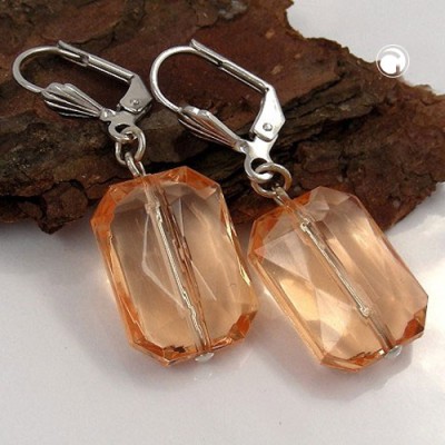 Ohrring Viereck facettiert champagner